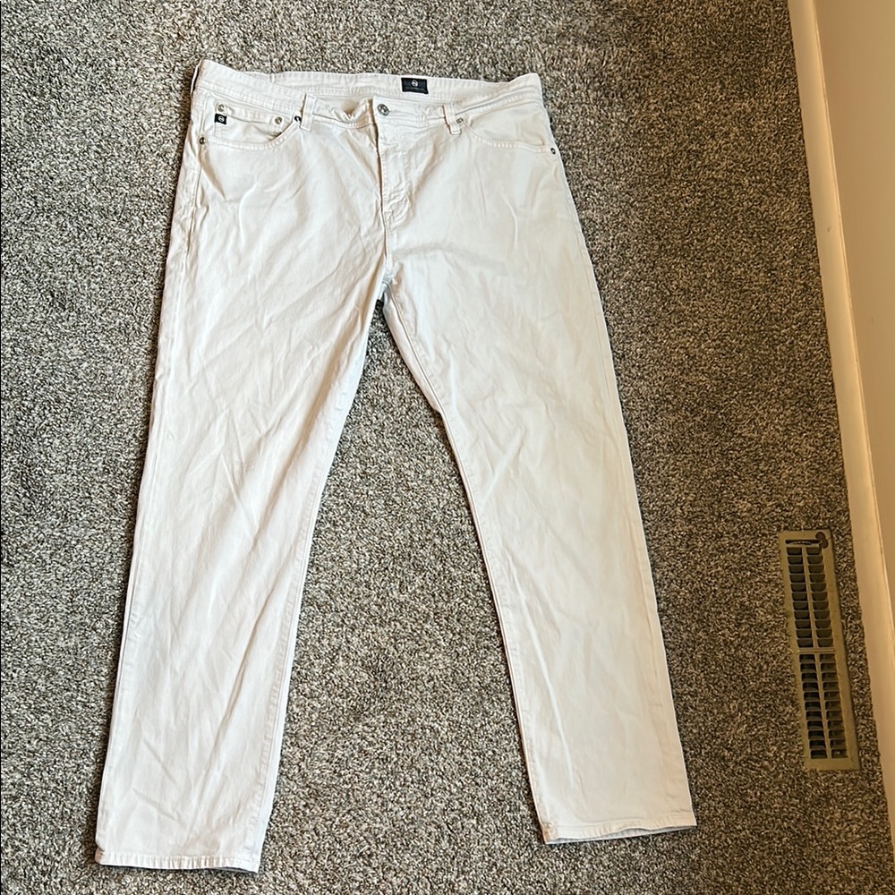 Ag Adriano Goldschmied White Straight Jeans